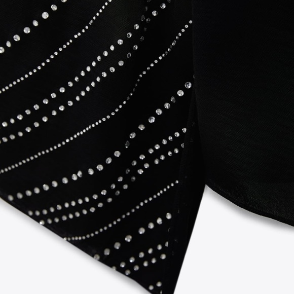 NWT Zara Rhinestone Cape Sleeved Blouse - Picture 8 of 11